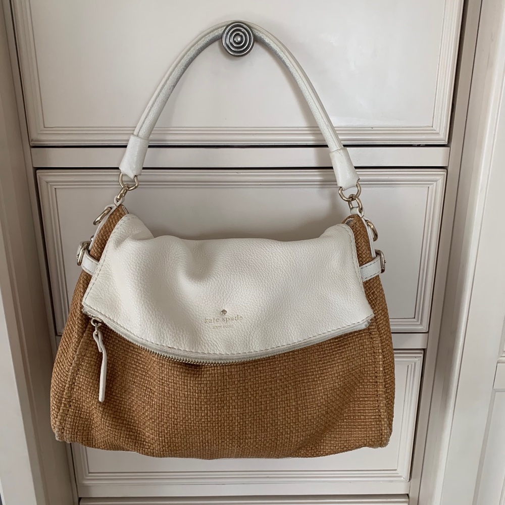 Kate Spade Straw And Leather Shoulder Bag Gem